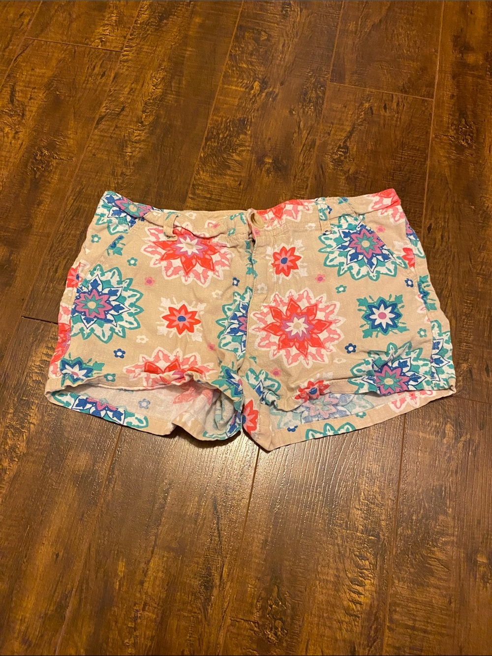 Old Navy Girls Linen Rayon Shorts Size 16 Floral Medallion Boho
